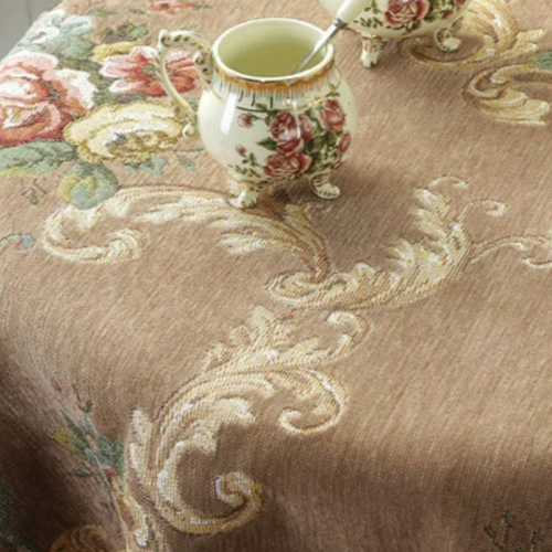 Thick Chenille & Tassel Tablecloth