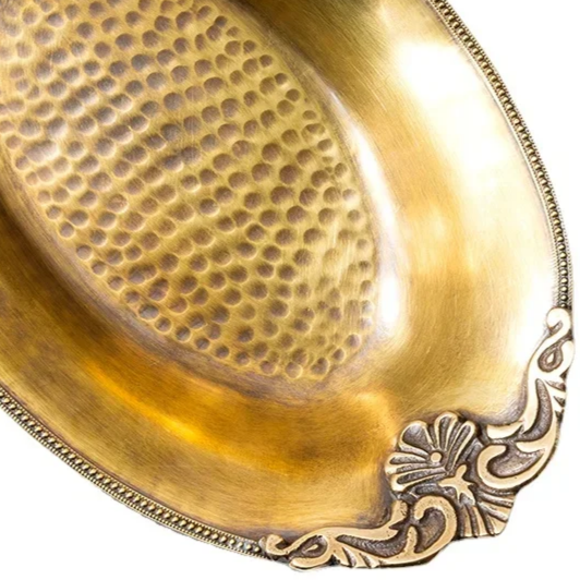 Handmade Oval Brass Luxury Tray