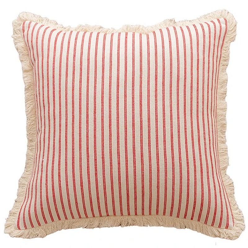 Cotton Linen Striped Cushion Cover