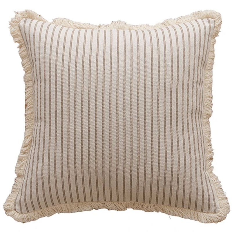 Cotton Linen Striped Cushion Cover