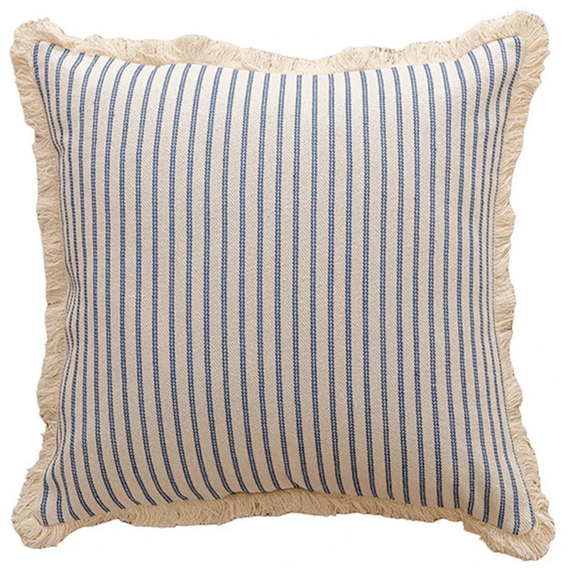 Cotton Linen Striped Cushion Cover