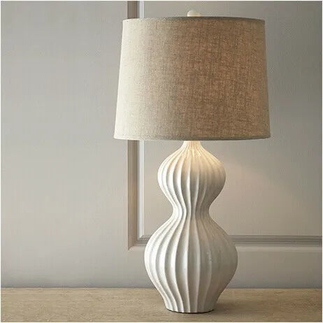 Ceramic Lamp with Linen Shade