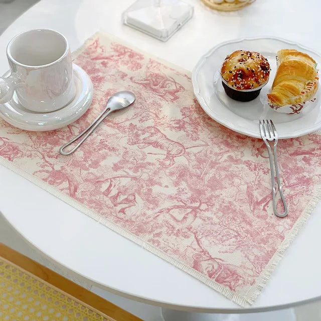 Toile de Jouy Cotton Linen Place Mat