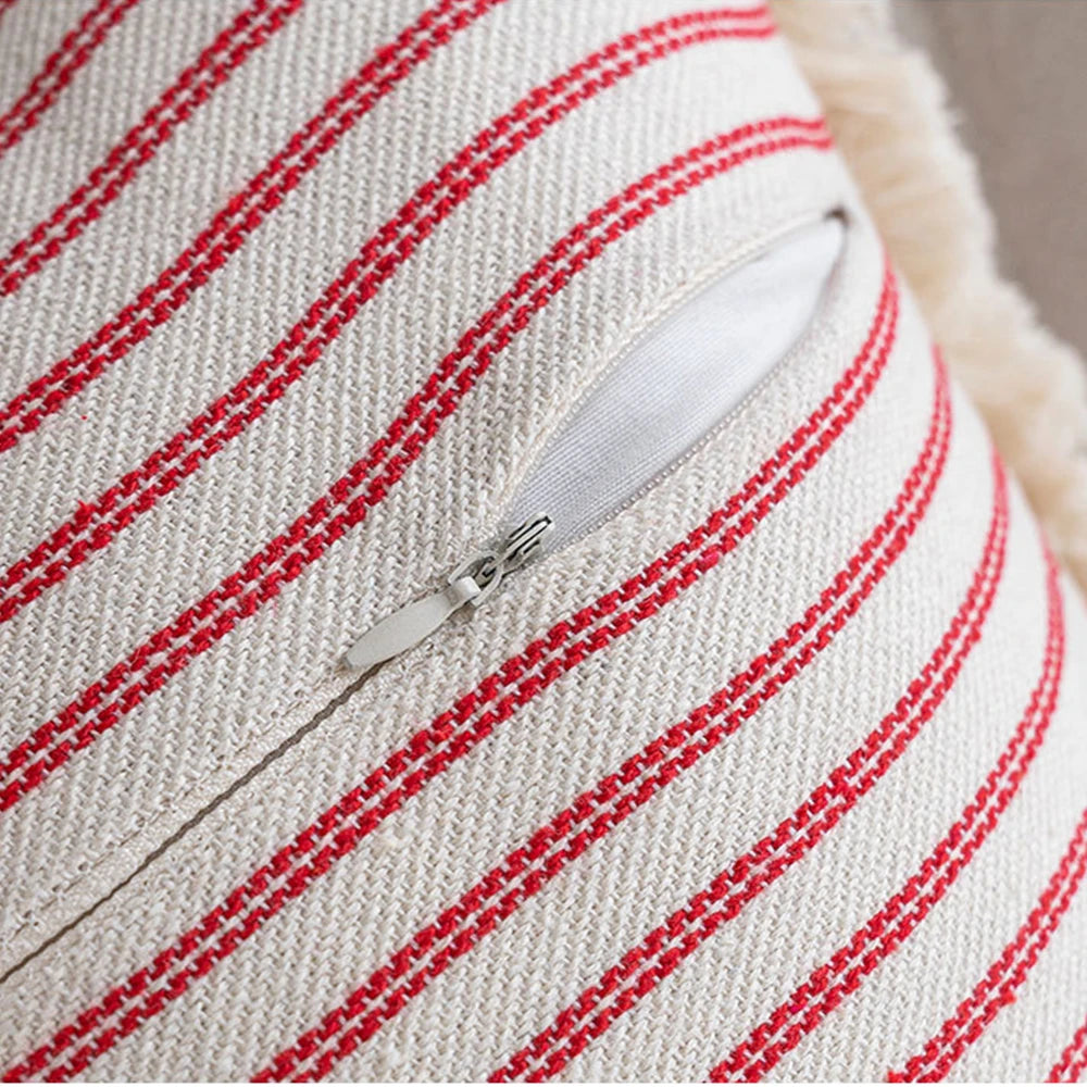 Cotton Linen Striped Cushion Cover