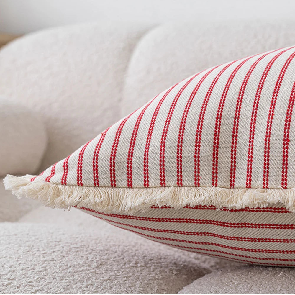 Cotton Linen Striped Cushion Cover