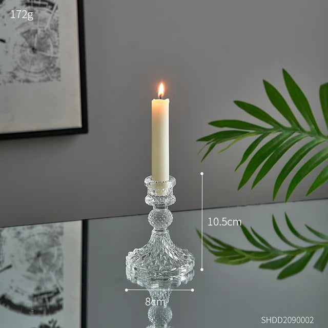 Romantic Ornament Glass Candle Holder 
