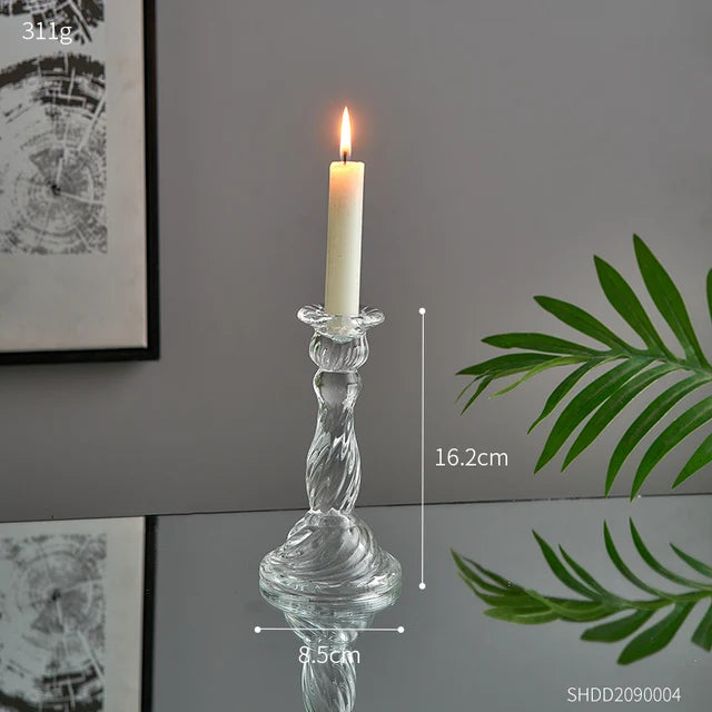 Romantic Ornament Glass Candle Holder 