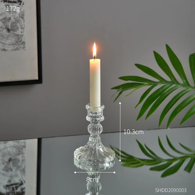 Romantic Ornament Glass Candle Holder 