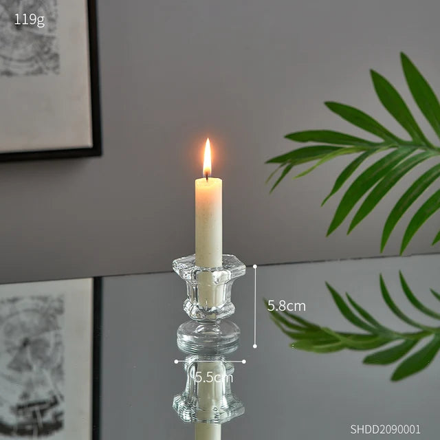 Romantic Ornament Glass Candle Holder 