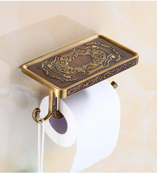 Wall Mounted Antique Brass Toilet Paper Holder